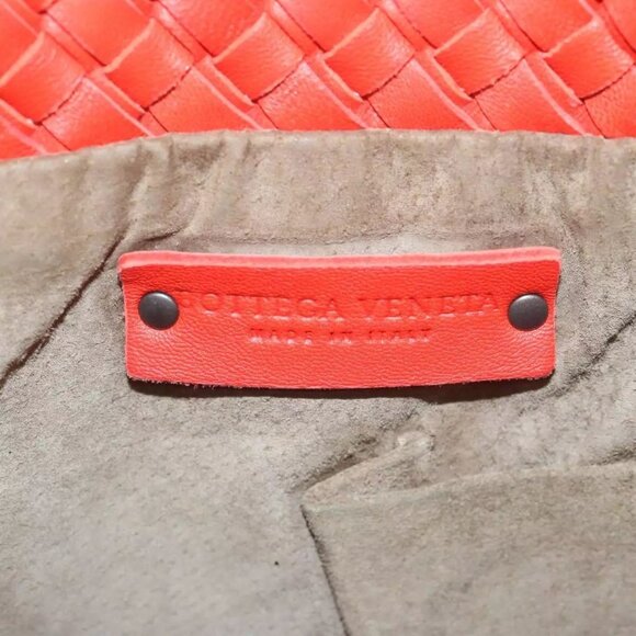 Bottega Veneta Red Woven Leather and Ivory Taupe Leather Tote Bag - Picture 9 of 10